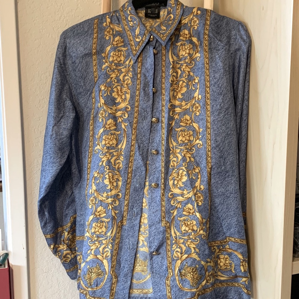 Escada retro silk button up shirt